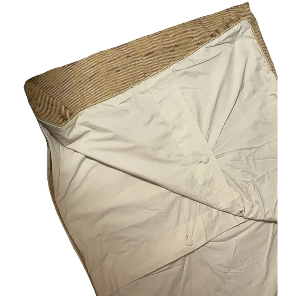 Custom Luxury Duvet Cover Full Size Damask Stripe Print Brown Gold Beige RARE